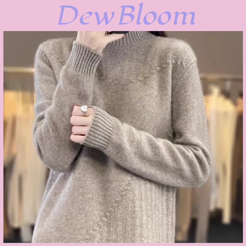 Wool Blend Sweater Dress For Women With Half High Neck Long Sleeves For Fall Winter Warmth