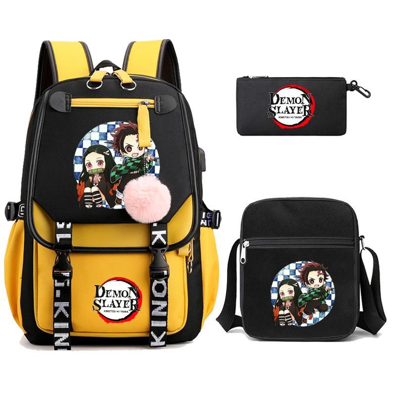 Ghost Extermination Surrounding Animation Backpack Campus Trend Primary And Secondary School Students Schoolbag Pencil Bag Shoulder Bag