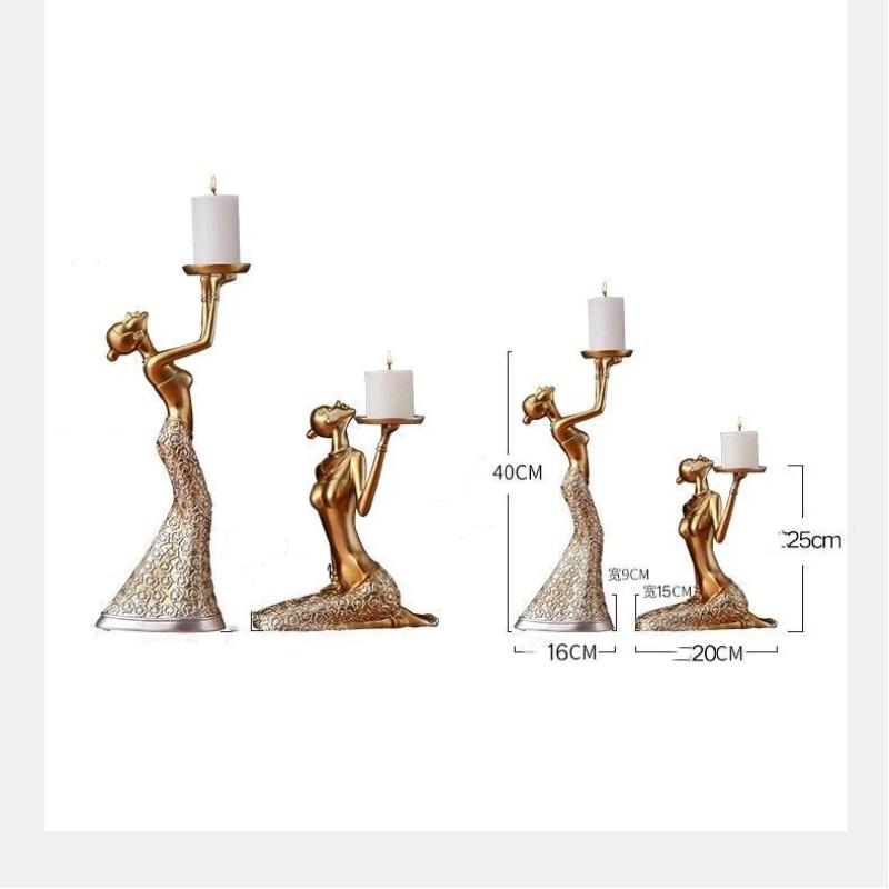 Скандинавский романтический смоляной подсвечник в виде девушки – Креативный декор для обеденного стола и дома
