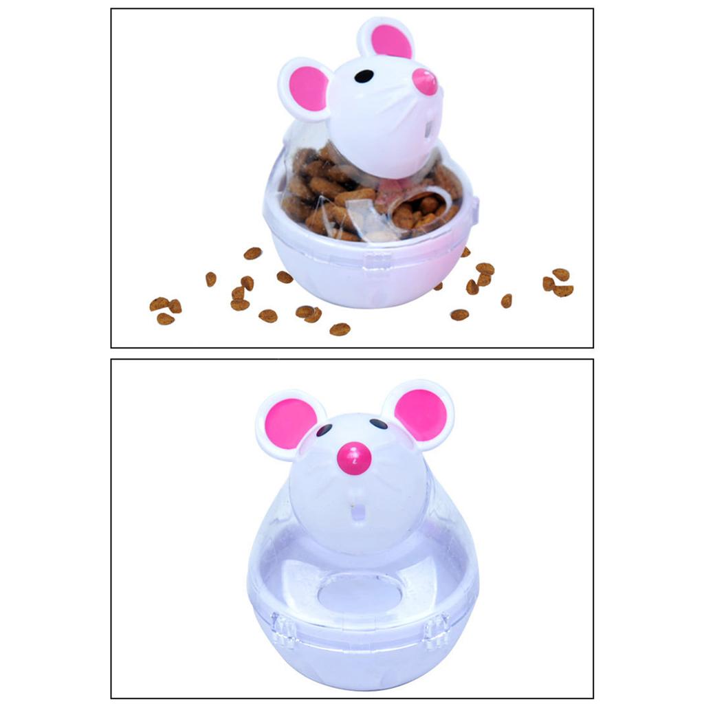 Cat Leakage Food Ball Teasing Toy Kitten Treat Tumbler Feeder Mouse Toy for Indoor Cat Chasing Hunting Entertainment Toy