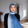 Fashion Elastic Mercerized Cotton Modal Headscarf Hand Painted Dyeing Two Color Gradient Scarf Muslim Woman Cotton Jersey Hijabs