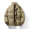 Mens Winter Puffer Jacket Loose Thick Warm Stand Collar Cotton Coat Trendy Versatile Outerwear
