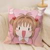 Anime CCardcaptor SSakura Cushion Cover Silky Short Plush Invisible Zipper Dustproof Sofa Pillow Case For Home Decor