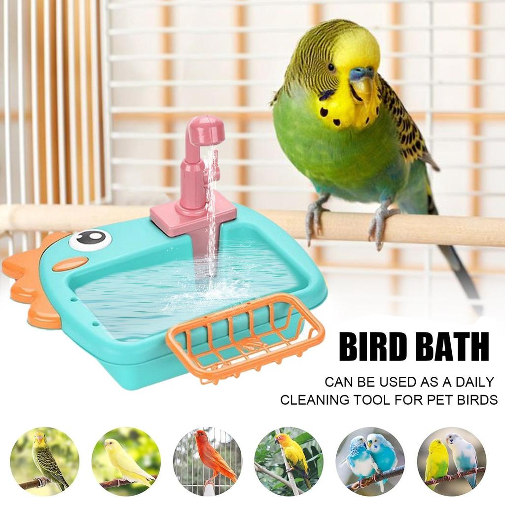 Душ для птиц Регулируемая ванна для купания попугаев с краном, кормушка для домашних животных, палуба, крыльцо, задний двор, балкон, патио, двор, помещение