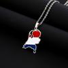 Vintage Netherlands Map Necklace Simple Flag Symbol Necklace Jewelry Stainless Steel Country Outline Pendant Necklace