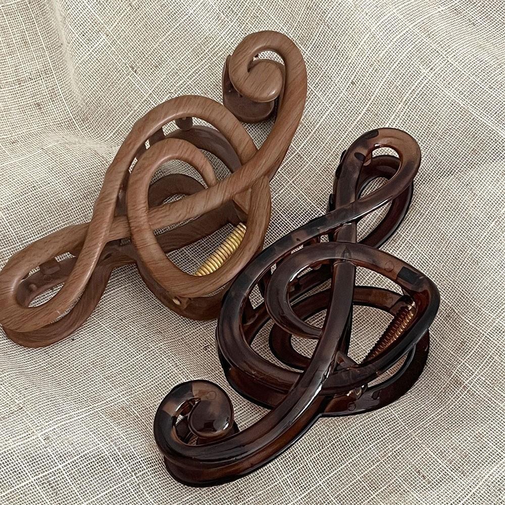 Non-Slip Hair Claw Clips Solid Color Shark Clip Headwear Musical Note Hair Clip Hair Accessories
