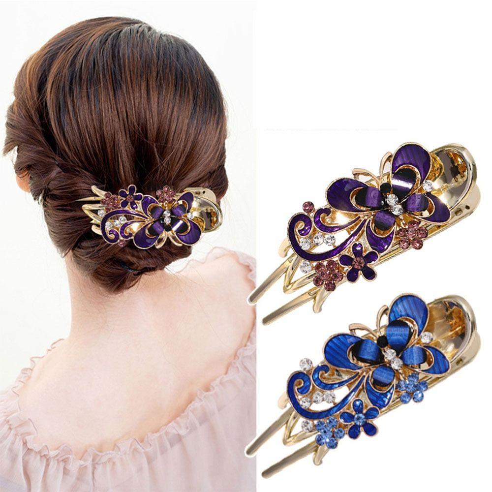 Headwear Alligator Hair Clip Crystal Flower Hairpin Hair Accessories Rhinestone Butterfly Hair Claw