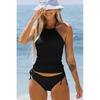 2023 Elegant Backless Bandage Swimsuit for Women - Tummy Control Tankini with Sexy Split Design