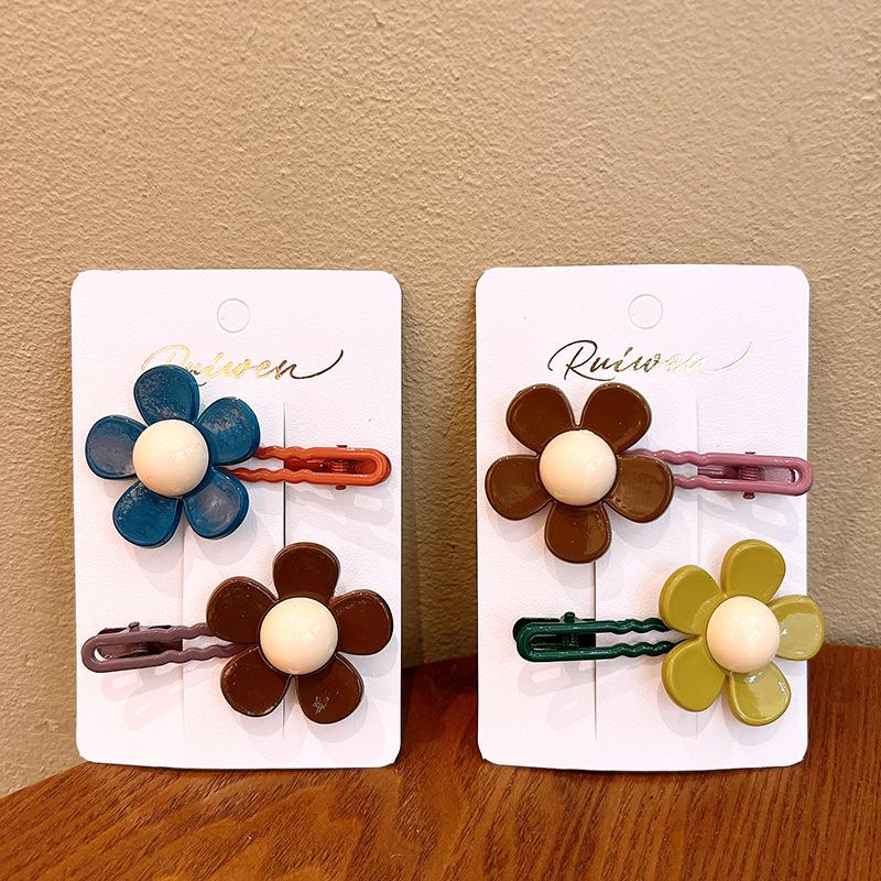 New Korean Kids Sweet Candy Color Hair Clips Kawaii Flower Hair Pin for Baby Girls Barrettes Headwear Children Hair Accessories