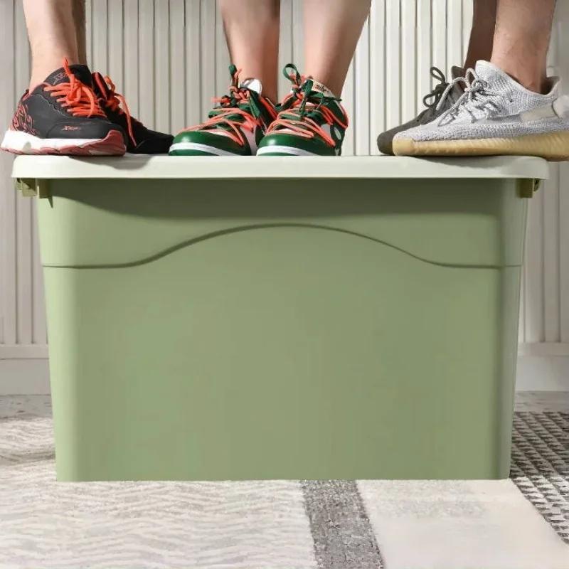 Очень большой пластиковый ящик для хранения Сверхпрочный усиленный органайзер для переезда для дома, одежды, Прочный контейнер для хранения