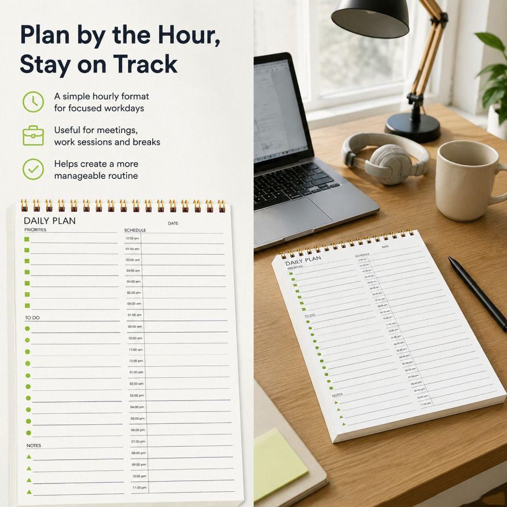 A5 Daily Plan Notepad English Layout Time Block Planner New Daily Schedule Planner Students