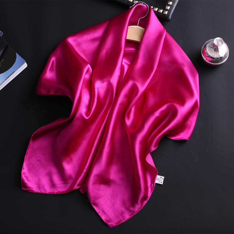 Solid Color Shawls Wraps Women Bandana Head Scarf 90cm Fashion Kerchief Neck Scarves