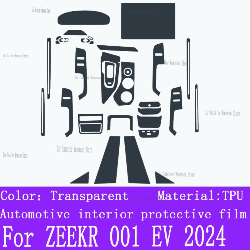 For ZEEKR 001 EV 2024 Gearbox Panel Navigation Screen Automotive Interior TPU Protective Film Cover Anti-Scratch Sticker