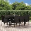 VidaXL Garden Dining Furniture 9pcs and Cushions Black Braided Resin 3185158
