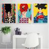 Цветная женщина абстрактная картина на холсте настенная живопись печать плакат акварель абстрактное искусство картина украшение современное украшение без рамки