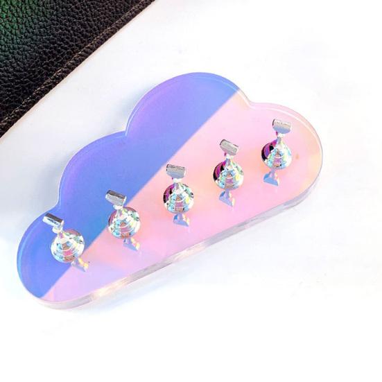 1 Set Magnetic Nail Stand Sparkling Vibrant Color Smooth Edge Detachable Present Nail Art Magnetic Nail Holder Practice Training