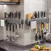 Wall-Mounted Multifunctional Knife Holder and Kitchen Shelf