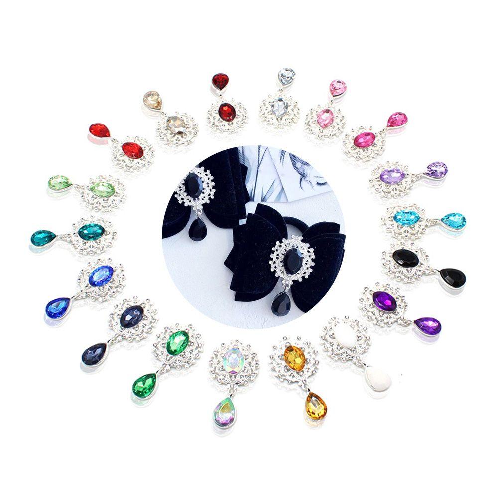 Sparkling Crystal Water Droplets Faceplate Pendant Scrapbooking Sewing Button Alloy Rhinestone