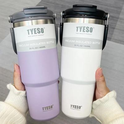 Кофейная чашка Tyeso, термос из нержавеющей стали, двухслойная изоляция, холодная и горячая дорожная кружка, термос, автомобильная бутылка для воды