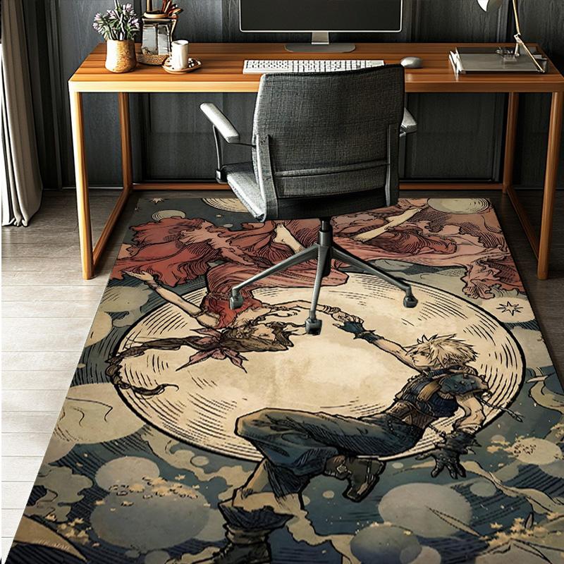 Final Fantasy Pattern Rug, Indoor/Outdoor Mat, for Picnic, Gameroom, Bedroom, Office, Living Room, Home Decor Carpet, Birthday Gift