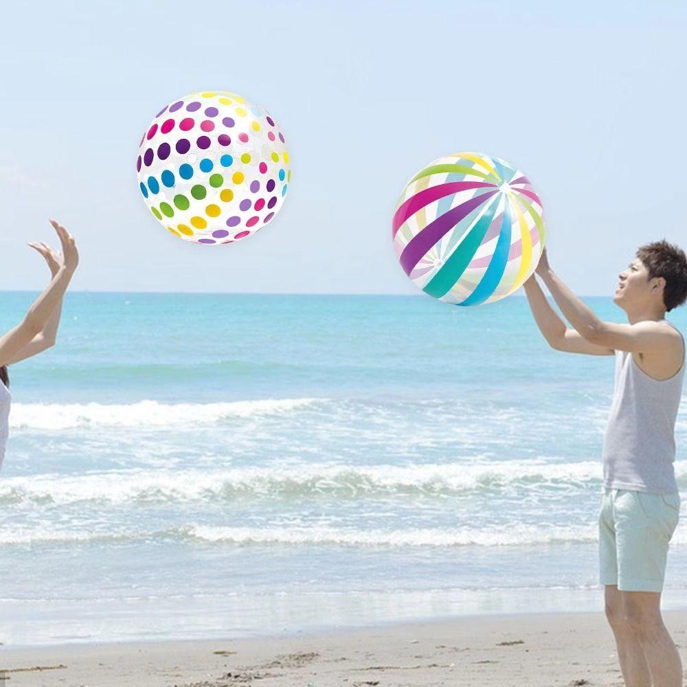 Transparent Stripe Inflatable Beach Balls Outdoor Beach Inflatable Toys PVC Pool Toy Summer Decor