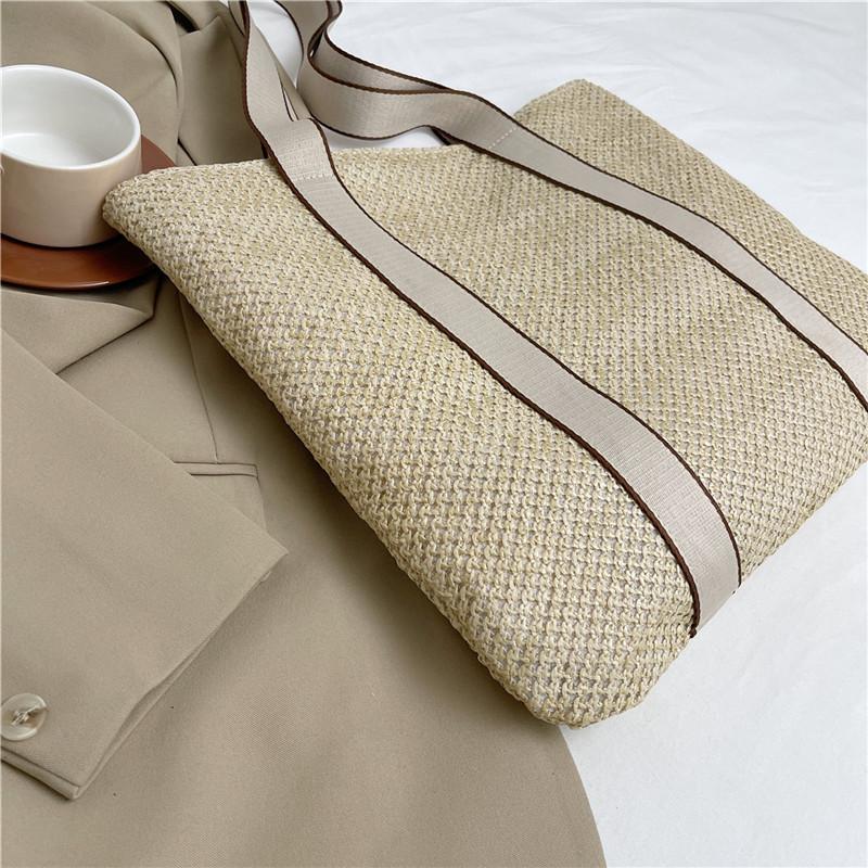 Yogodlns Летние сумки ручной работы для женщин, пляжные тканые женские соломенные пляжные сумки, большая вместительная сумка с верхней ручкой, сумки-тоут