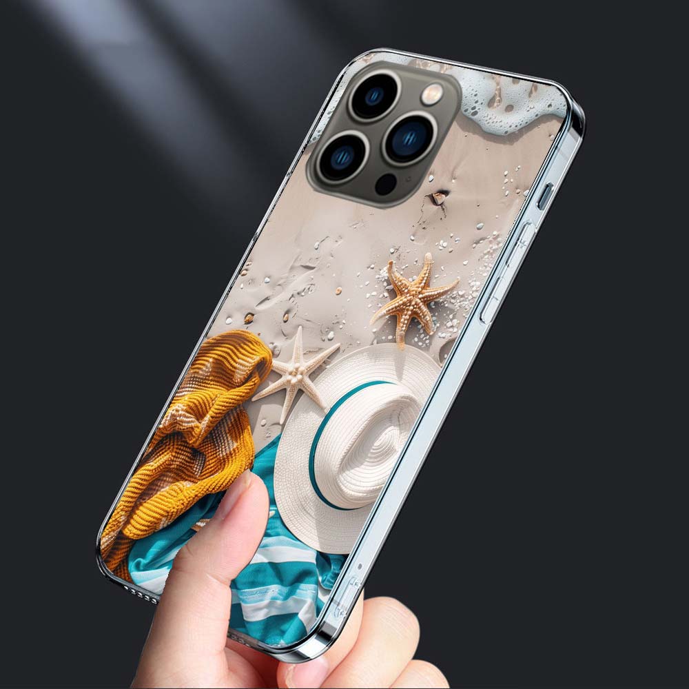 Летнее настроение Море, Пляж, Песок Чехол для телефона Для Iphone 16E 15 Pro 14 Plus 17E 16 17 Pro Max Air 11 12 13 Mini Ударопрочный Capa Cut