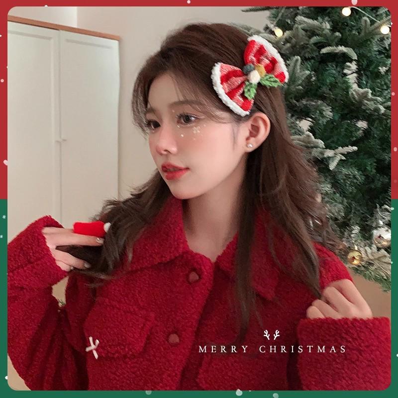 Женская рождественская плюшевая шапка, повязка на голову, аксессуары для волос