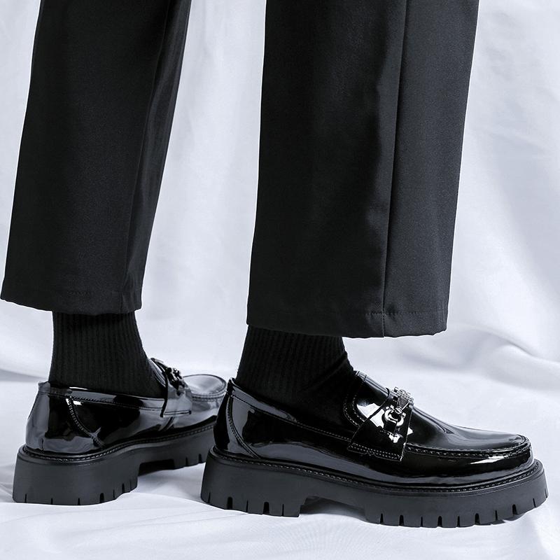 Мужские повседневные кожаные туфли на толстой подошве для офиса, отдыха, бизнеса, мужская брендовая официальная обувь, свадебные туфли-лоферы без застежек
