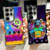 Игровой чехол Geometry Dash с покрытием для телефона Samsung Galaxy S24 S25 FE S26 Edge S23 Ultra S22 S21 Plus S20, противоударный, с подушкой безопасности
