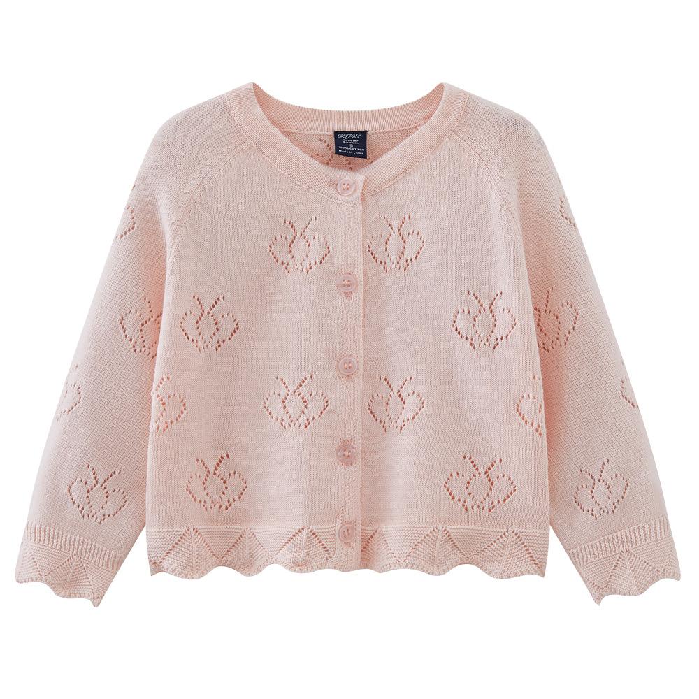 Children's Knitted Cardigan Thin Cotton Non-pilling Sun-proof Jacket Girls Sweater Cardigan