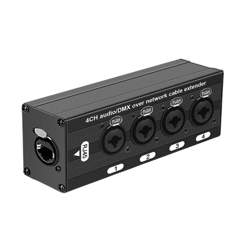 Профессиональный 4-портовый XLR-конвертер по Ethernet для передачи звука без шума Аудио-удлинитель