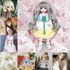 BJD/SD 1/6 Doll Wig Accessories Dark Brown Long Curly Wig with Bangs Kids Gift Lolita Doll Wig
