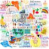 50 Inspirational Text Stickers Cute Cartoon Inspirational Fairy Text Language Motto DIY Graffiti Stickers
