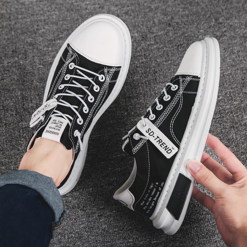 Мужская модная парусиновая обувь Four Seasons Корейская дышащая мягкая подошва Повседневная обувь для сноубординга Студенческая универсальная модная обувь для ходьбы