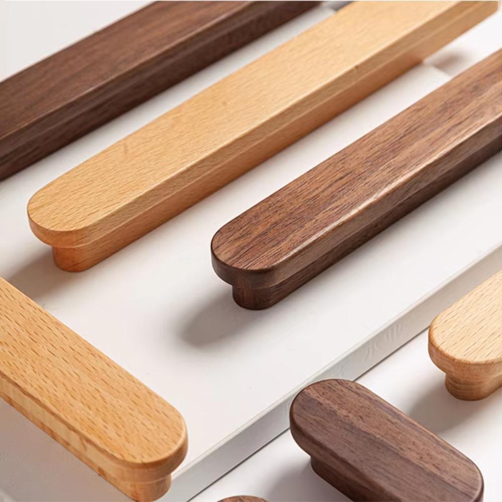 T-Shape Cabinet Handles Walnut Wood Wardrobe Handles New Kitchen Decoration Cupboard Wardrobe