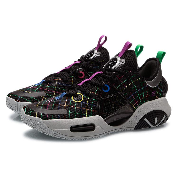 Li Ning All City 9 Коллекция Уэйда Износостойкие Дышащие Низкие Баскетбольные Кроссовки Мужские Черные ABAR005-6