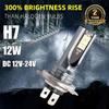 12W LED Car Headlight Bulb Kit – 12V-24V High-Power 6000K Headlamp with 26000LM Brightness, H1 H3 H4 H7 H11 1pc