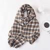 Autumn and Winter New Style Twill Rhombus Plaid Women's Scarf Korean Version All Match Imitation Cashmere Thickened Scarf Shawl