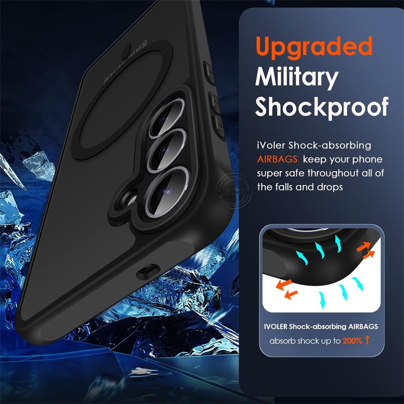 For Samsung Galaxy A05 A05s A06 A14 A15 A16 A26 A35 A36 A54 A55 A56 A07 A17 5G 4G Shockproof Bumper Magnetic Case Armor Cover