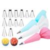 8PCS/Bag Silicone Icing Piping Cream Pastry Bag + 6 Stainless Steel Cake Nozzle DIY Cake Decorating Tips Fondant Pastry Tools