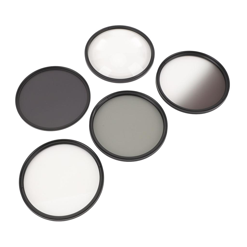 Camera Lens Filter Kit with CPL ND8 Filter 6 Points Star Filter Graduated Gray Filter Macro Filter Dust Proof Anti