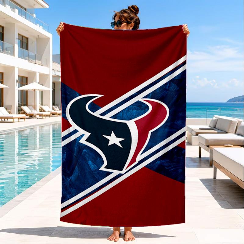 Houston-Texans Artwork Beach Towel, Microfiber Beach Towel, Perfect For Pool, Beach, Travel, Home Decor Beach Party Fan gifts