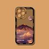 INS Фиолетово-синий закат Снежная гора Чехол для телефона Для iPhone 14 15 13 12 11Pro Max XR X XS Природный пейзаж Ударопрочный бампер