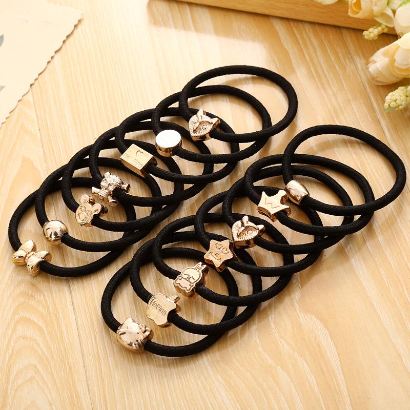 Черные женские парикмахерские инструменты аксессуары для волос резинка для волос новые 10 шт простые головные уборы веревка для волос повязка для волос кольцо для волос ювелирные изделия аксессуары