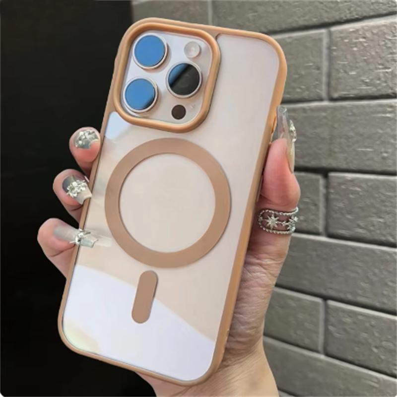 Роскошный прозрачный чехол Magsafe для iPhone 16 15 14 Plus 13 12 11 Pro XS XR Max Mini оригинальный магнитный чехол для беспроводной зарядки