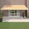 Retractable Awning Yellow and White - VidaXL - 5x3 M - Fabric and Aluminium