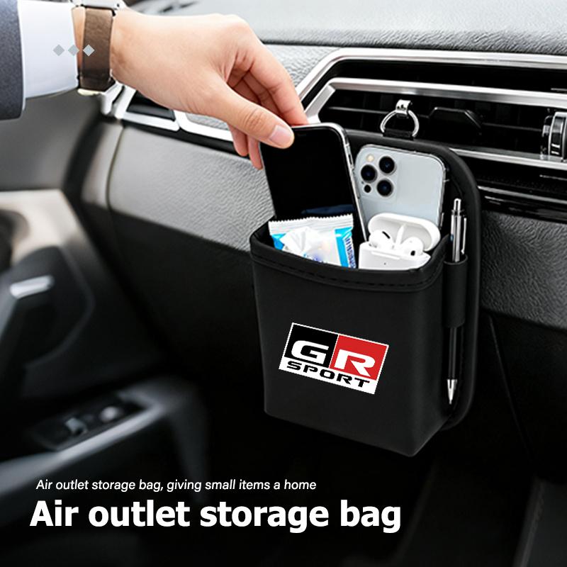 For S1 Car Storage Bag Air Vent Dashboard Tidy Hanging Organizer Box Auto Accessories GR sport Hilux Aygo TDR Yaris Corolla JH0
