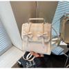 Solid Color College Style Commuter Backpack Women's New Trend Bow Portable Shoulder Messenger Bag