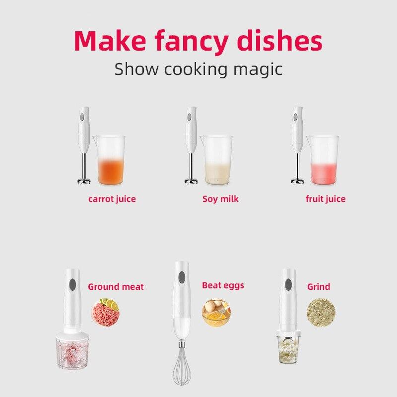 6-in-1 Blender Mixer For Kitchen Meat Grinder Immersion Blender Food Processor Blenders Drink Mixer